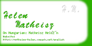 helen matheisz business card
